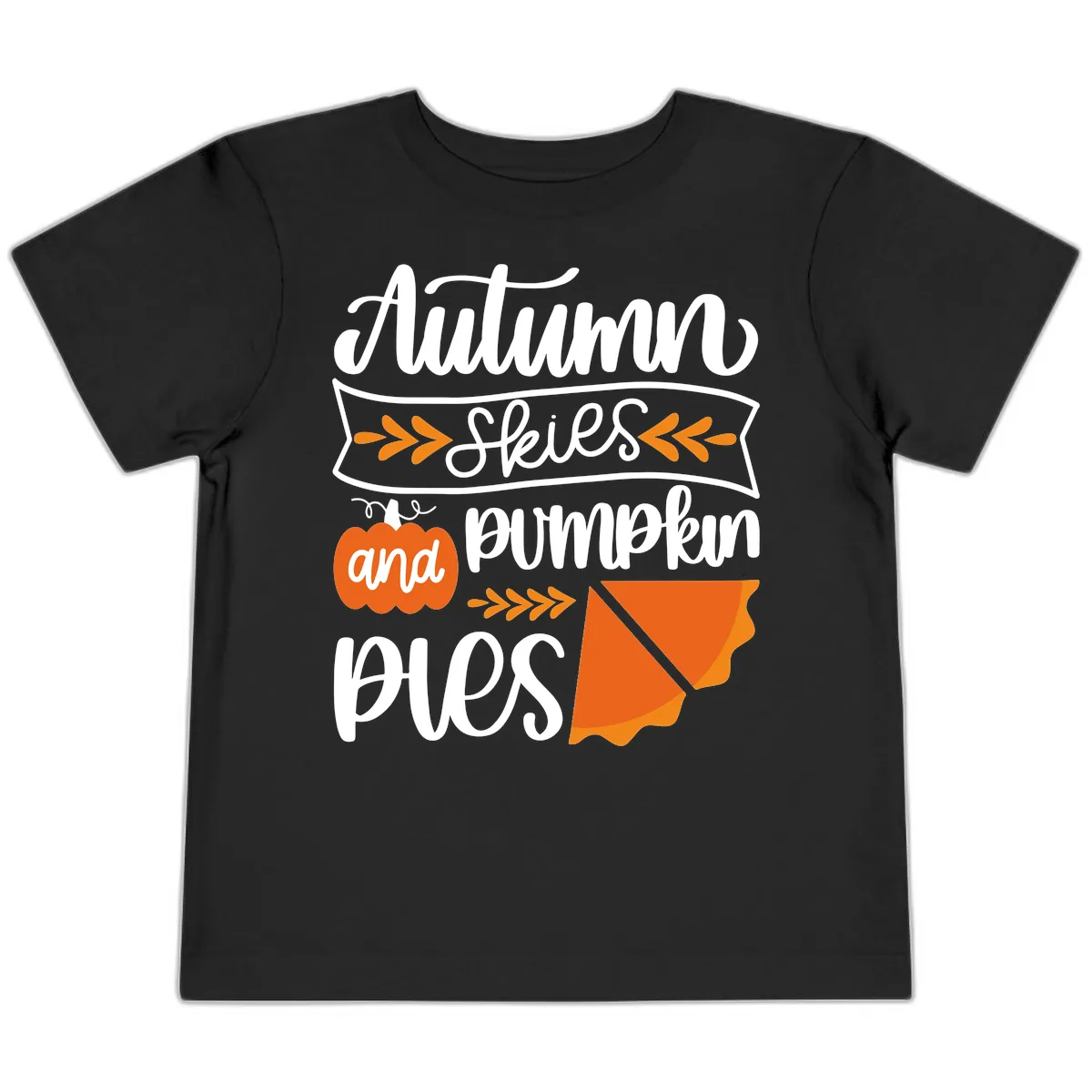 Autumn Skies and Pumpkin Pies Design Toddler T-Shirt in Black
