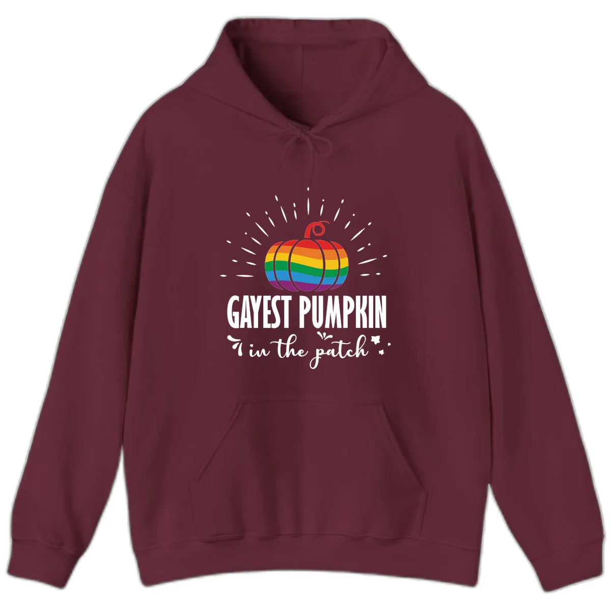 Gayest Pumpkin In The Patch Hoodie in Maroon