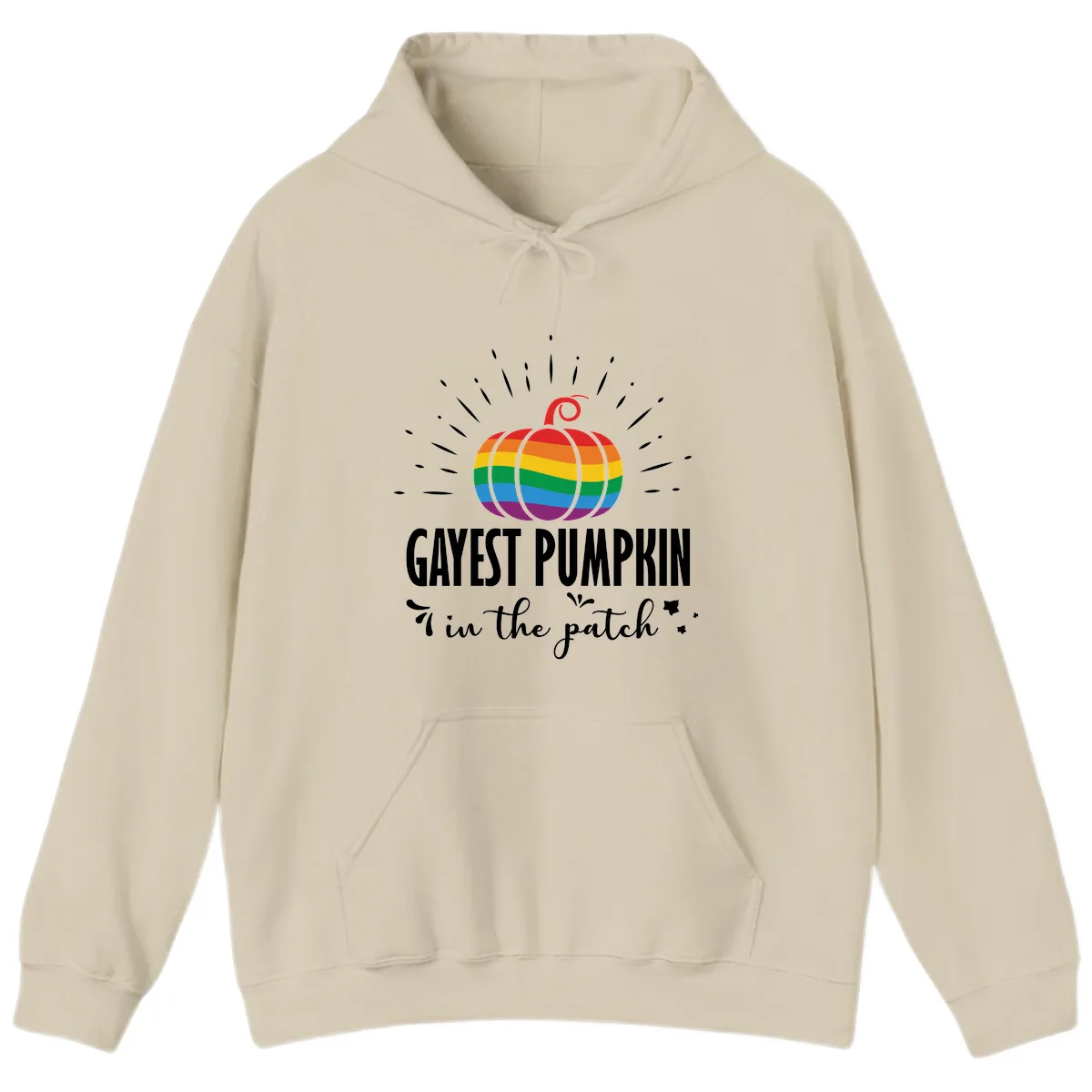 Gayest Pumpkin In The Patch Hoodie in Sand