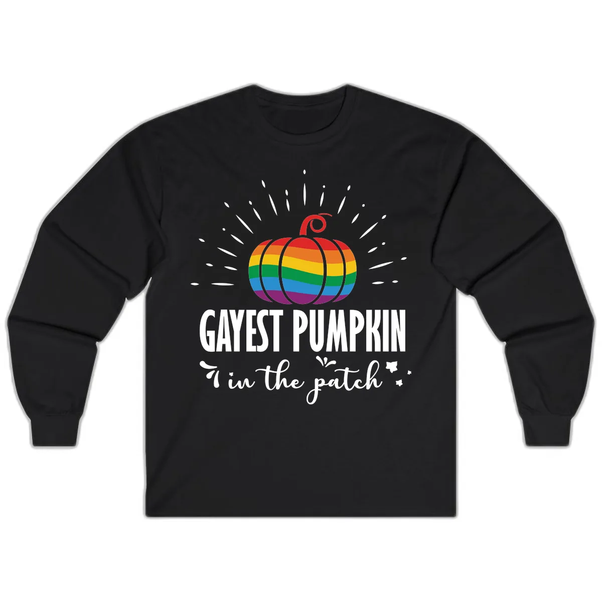 Gayest Pumpkin In The Patch Long Sleeve in Black