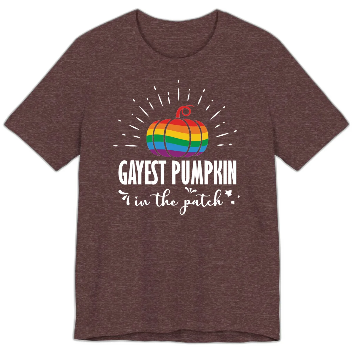 Gayest Pumpkin In The Patch Premium T-Shirt in Heather Maroon