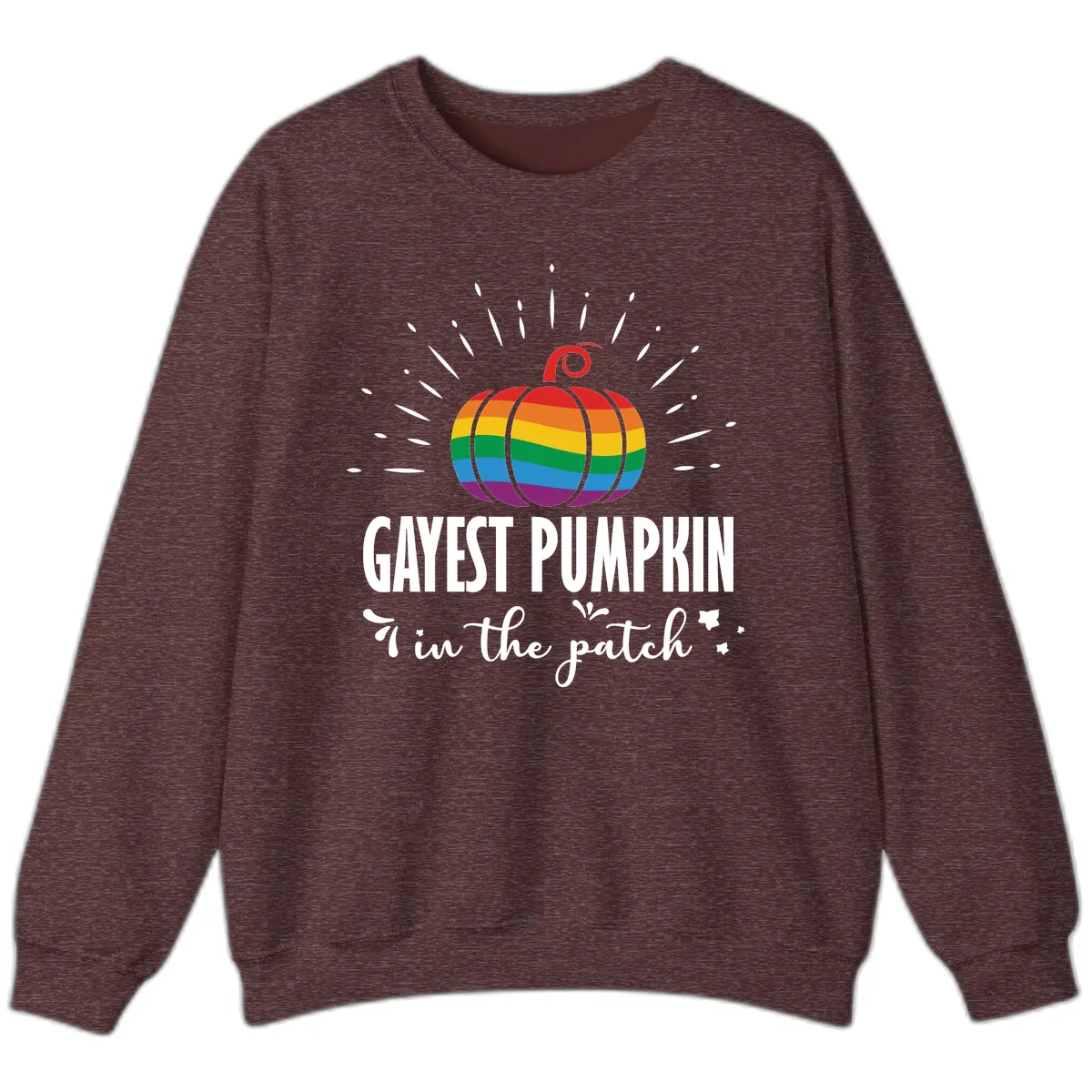 Gayest Pumpkin In The Patch Sweatshirt in Heather Sport Dark Maroon