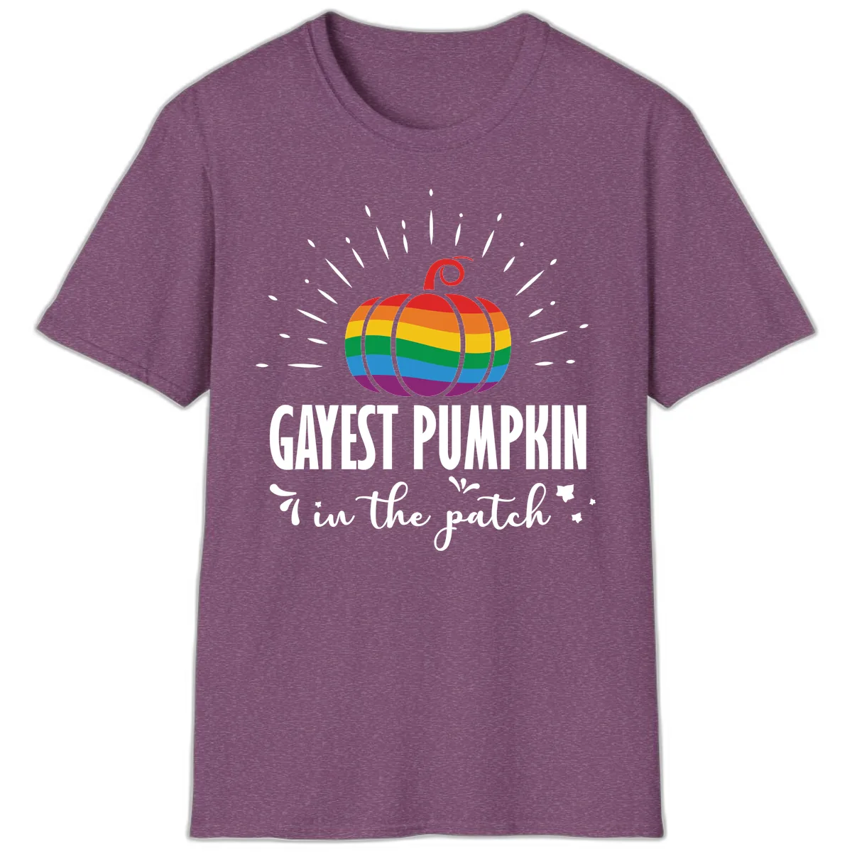 Gayest Pumpkin In The Patch T-Shirt in Heather Maroon