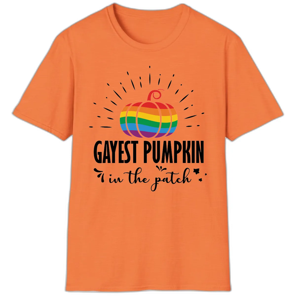Gayest Pumpkin In The Patch T-Shirt in Heather Orange