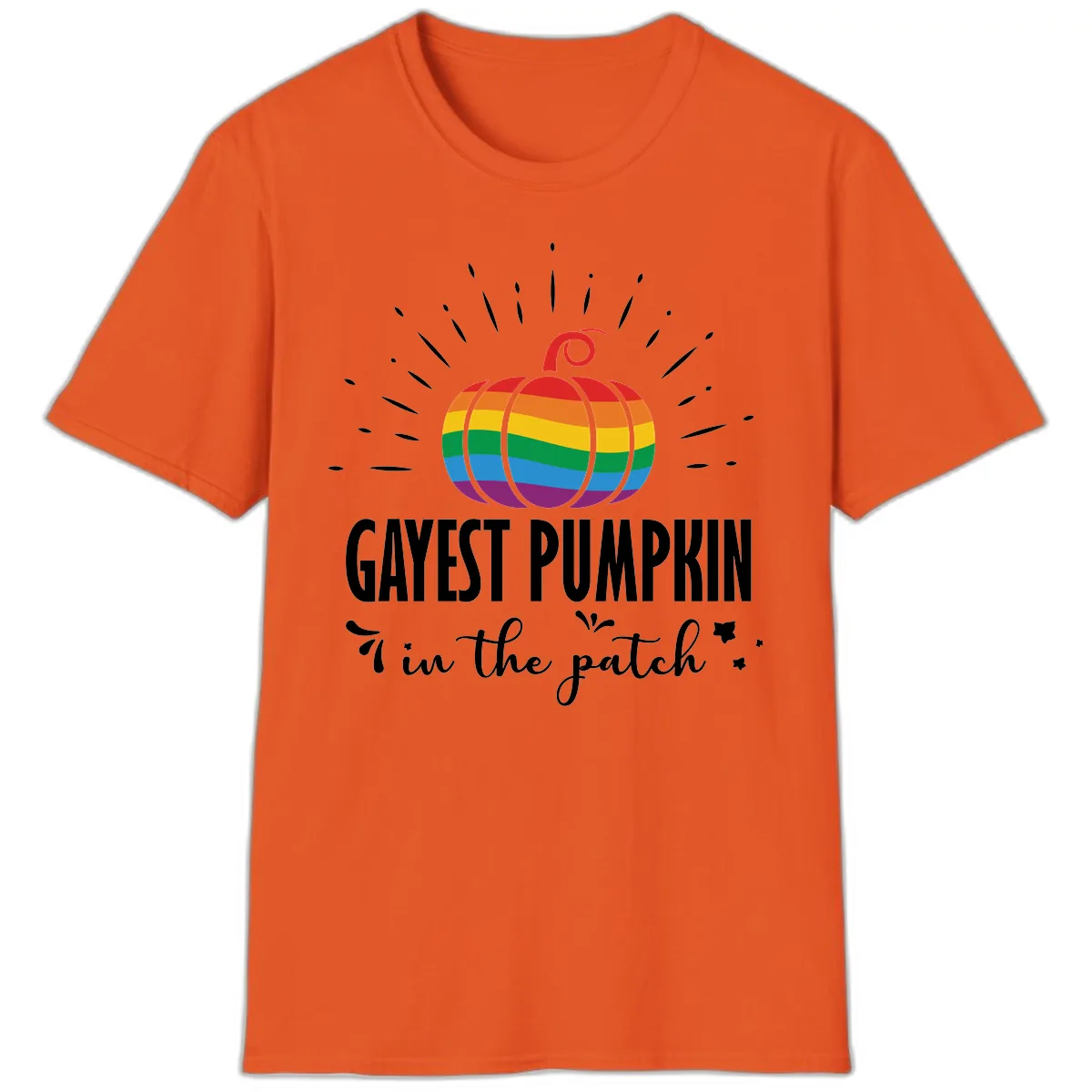 Gayest Pumpkin In The Patch T-Shirt in Orange
