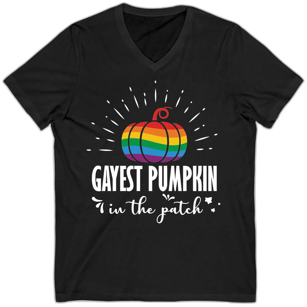Gayest Pumpkin In The Patch V-Neck in Black