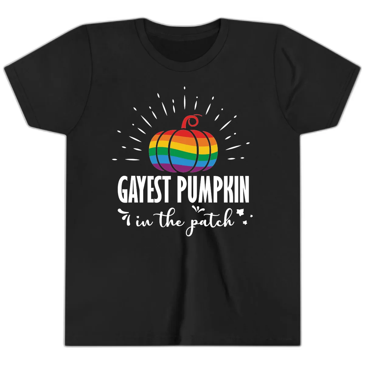 Gayest Pumpkin In The Patch Youth T-Shirt in Black