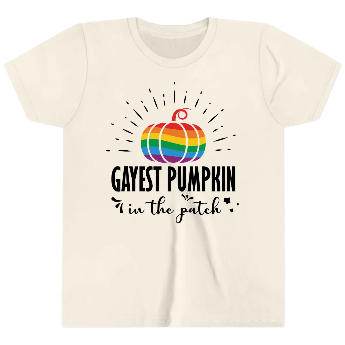 Gayest Pumpkin In The Patch Youth T-Shirt in Natural