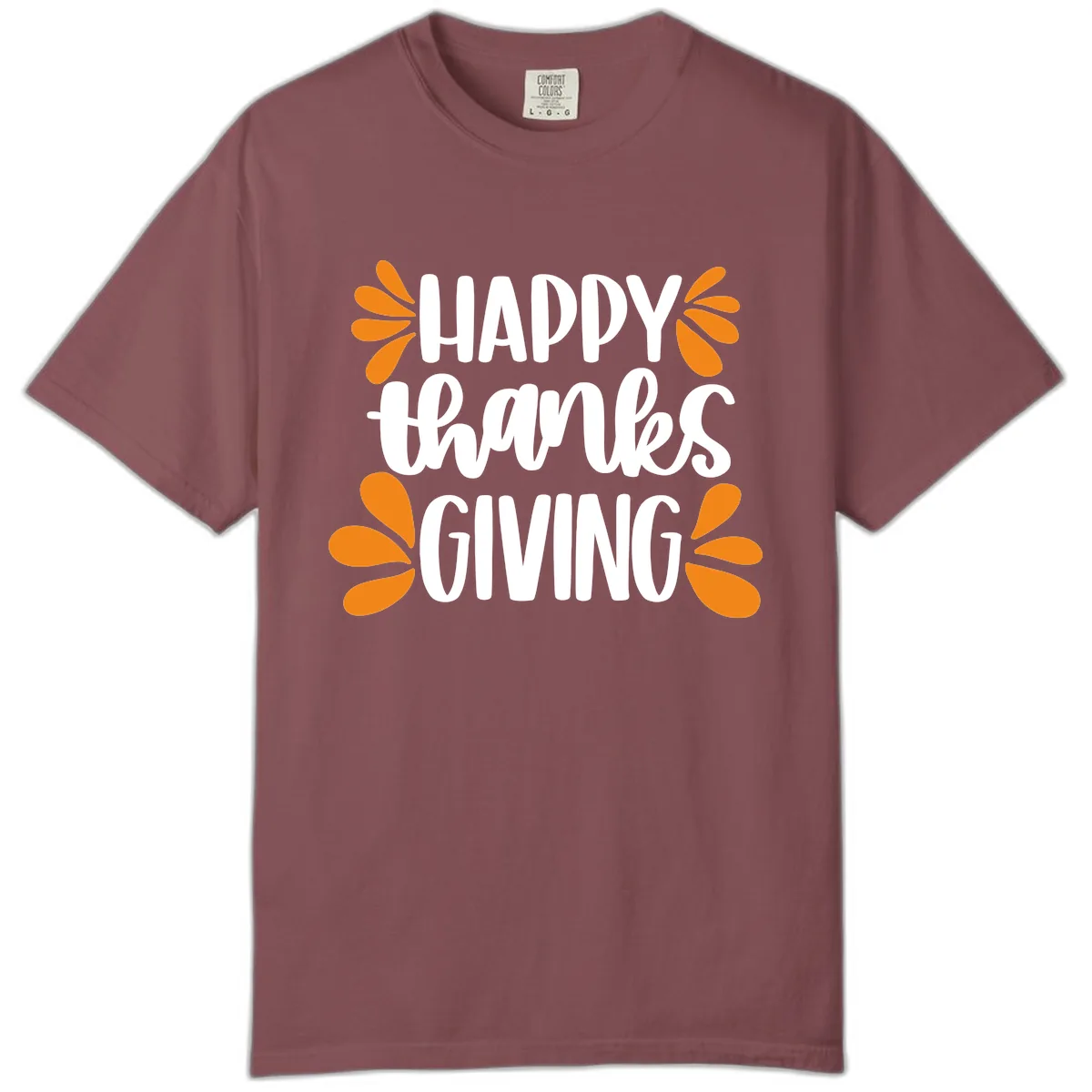 Happy Thanksgiving Script Typography Comfort Color in Brick