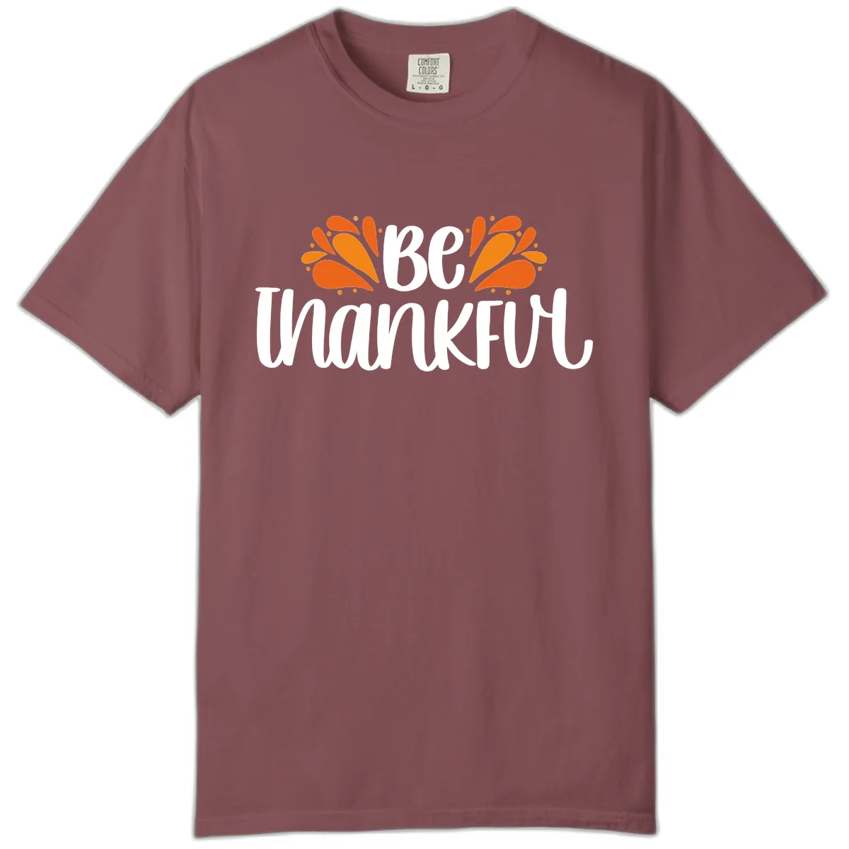 Be Thankful Thanksgiving Typography Comfort Color in Brick