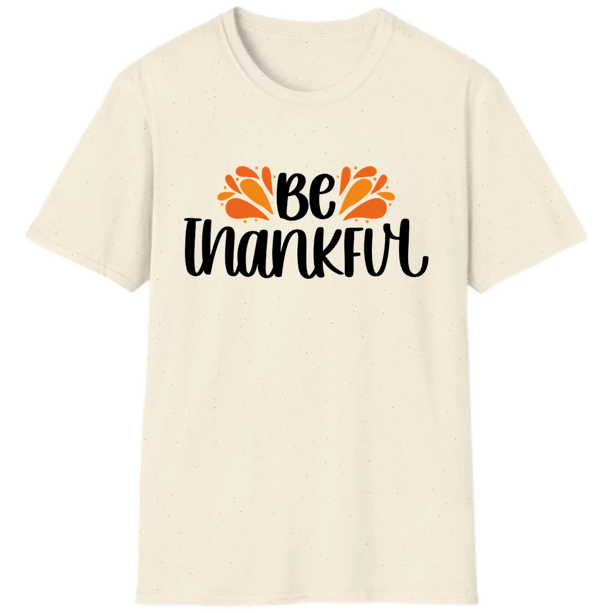 Be Thankful Thanksgiving Typography T-Shirt in Natural