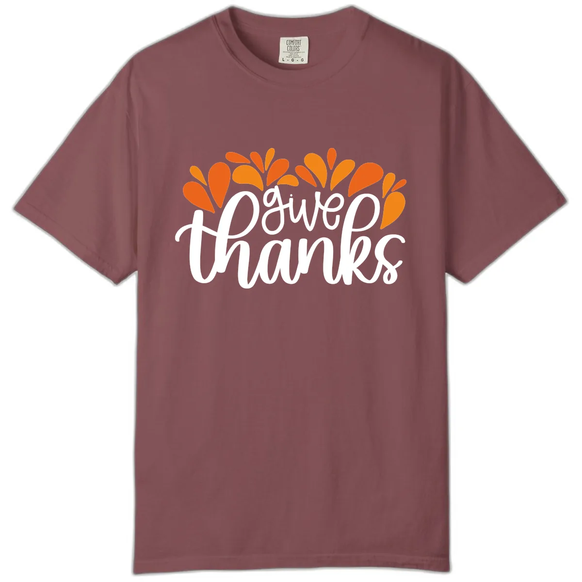 Give Thanks Leaves Design Comfort Color in Brick
