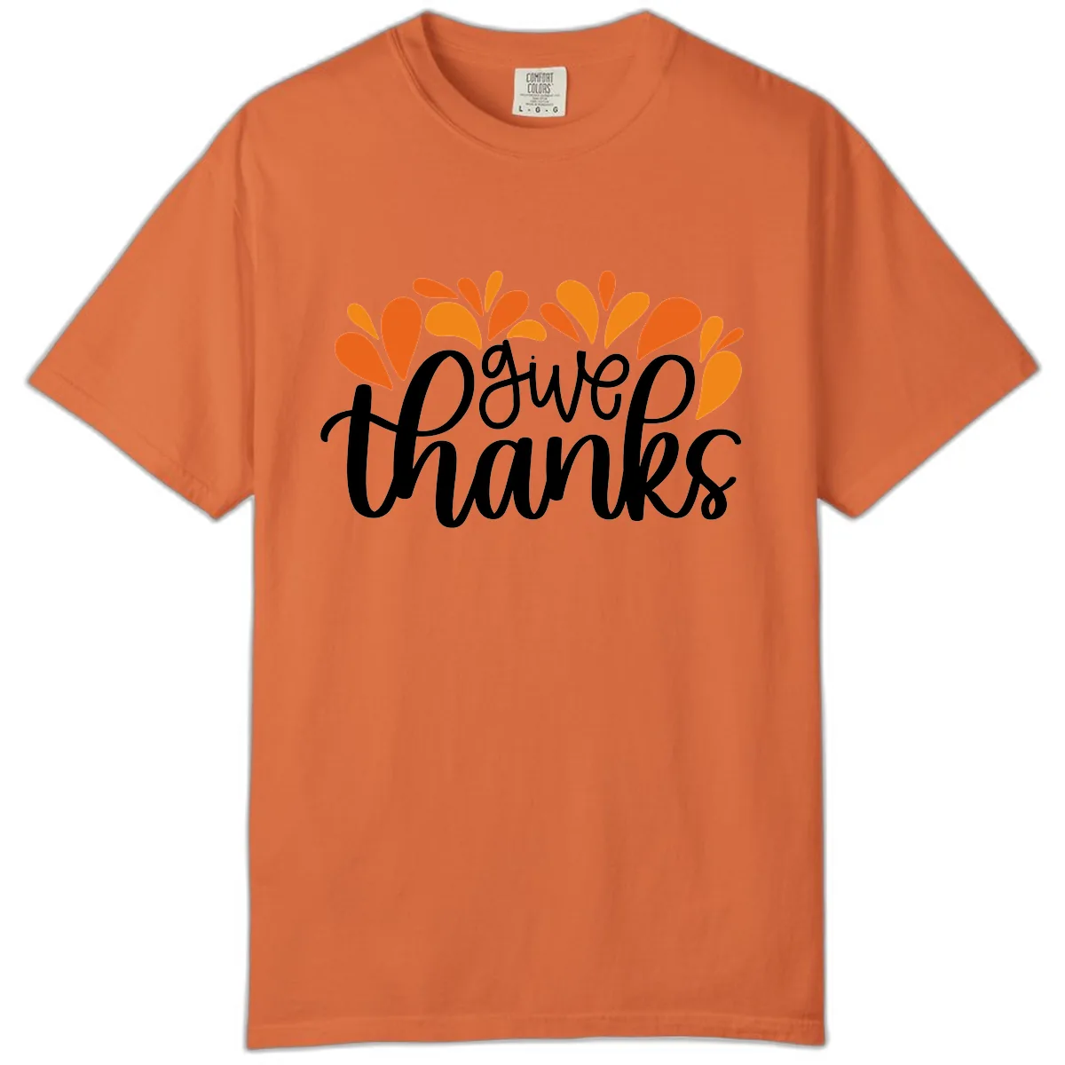 Give Thanks Leaves Design Comfort Color in Burnt Orange