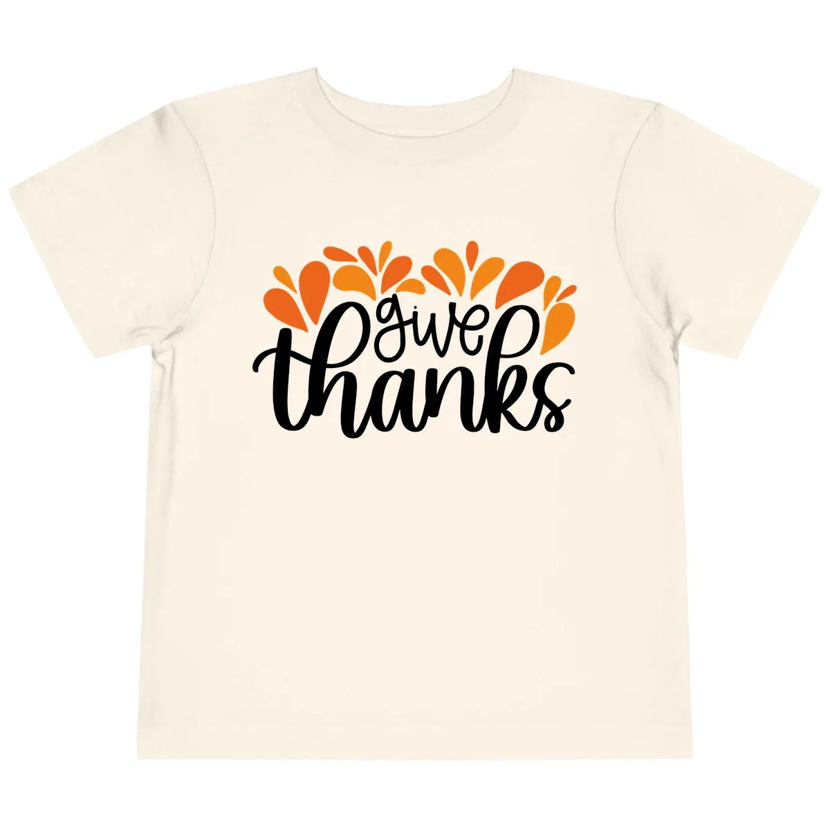 Give Thanks Leaves Design Toddler T-Shirt in Natural