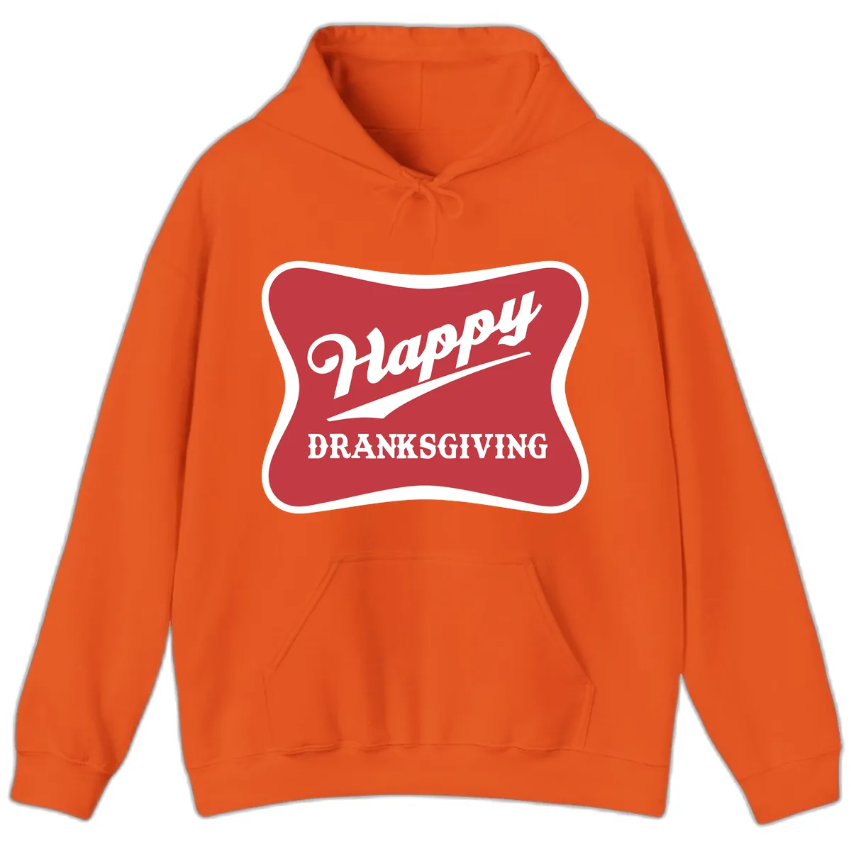 Happy Dranksgiving Typography Design Hoodie in Orange