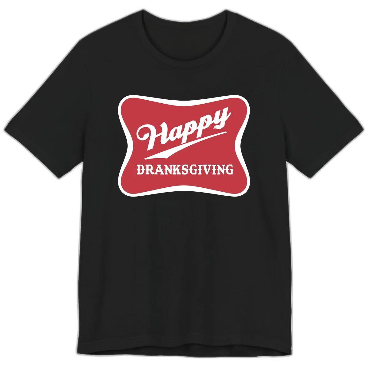 Happy Dranksgiving Typography Design Premium T-Shirt in Black