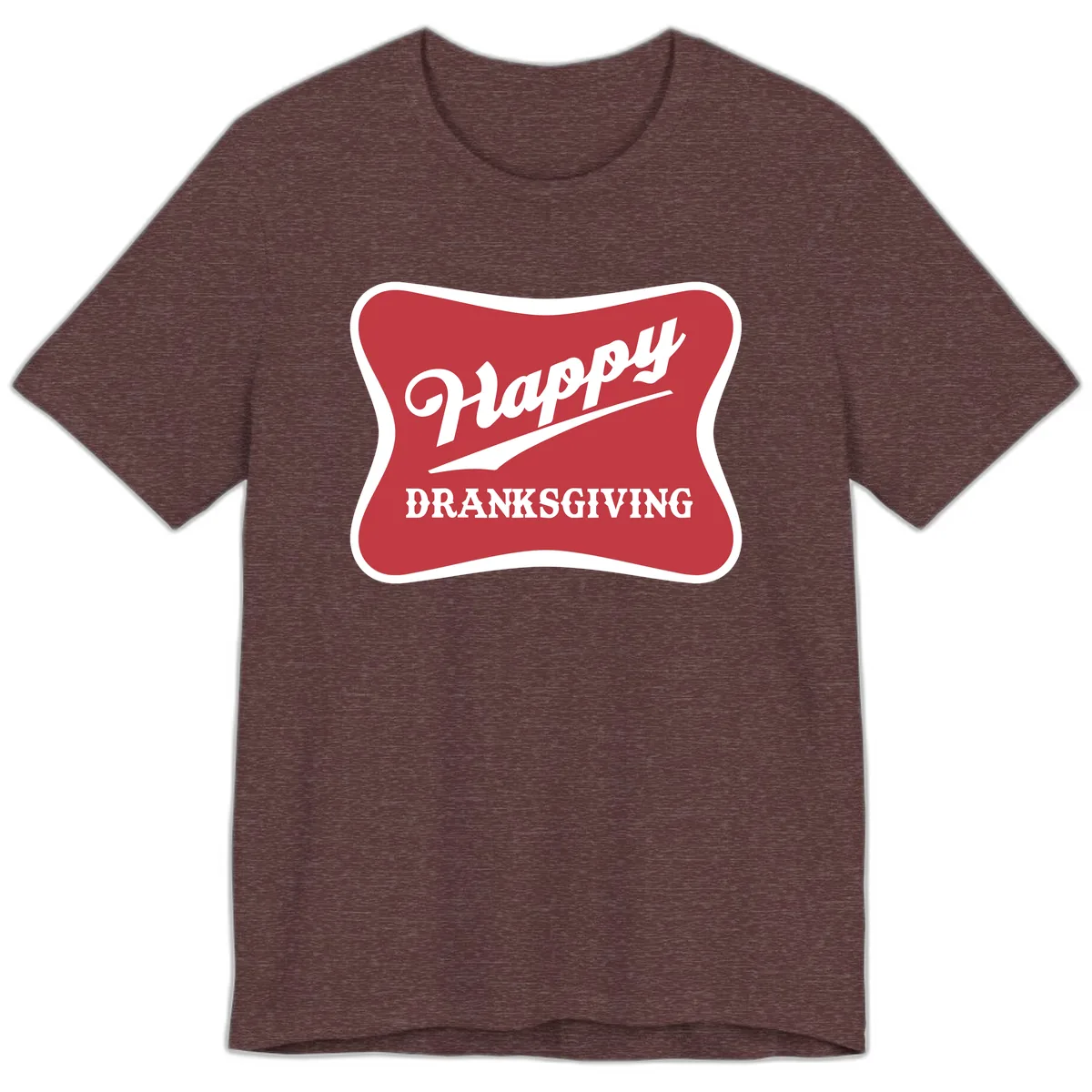 Happy Dranksgiving Typography Design Premium T-Shirt in Heather Maroon