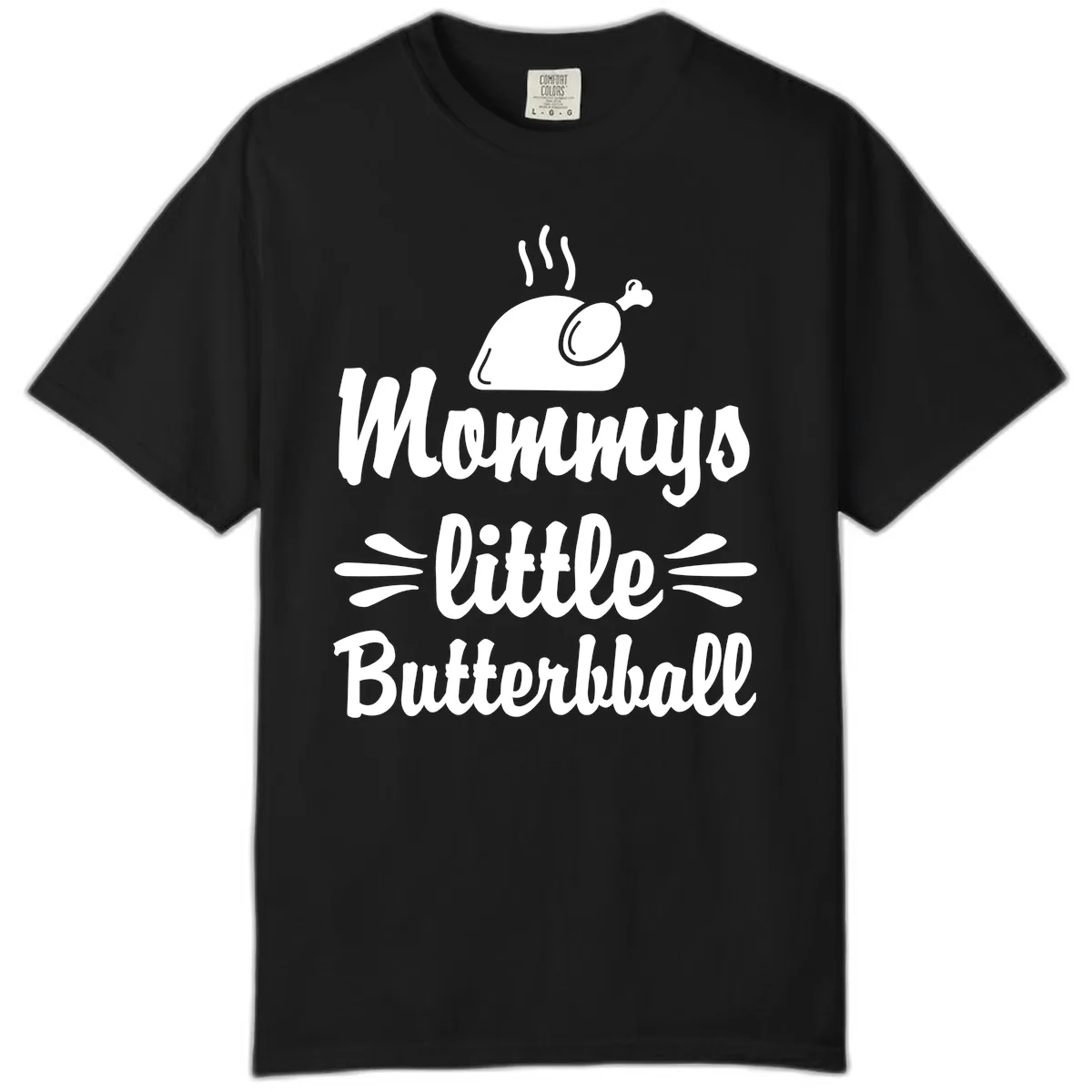 Mommys Little Butterball Thanksgiving Tee Comfort Color in Black