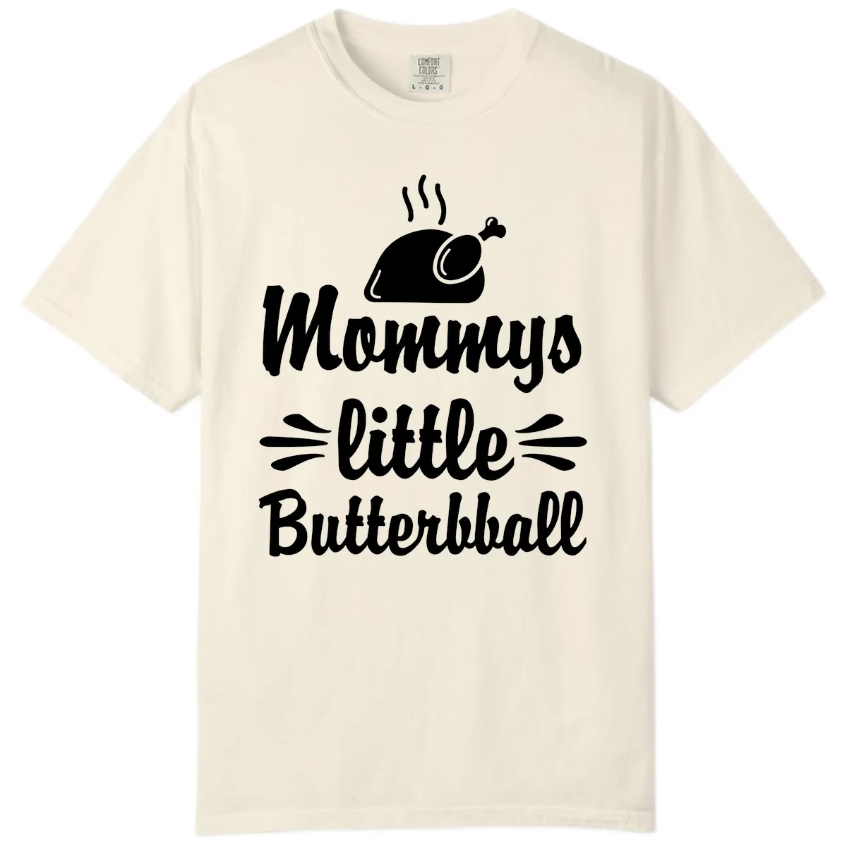 Mommys Little Butterball Thanksgiving Tee Comfort Color in Ivory