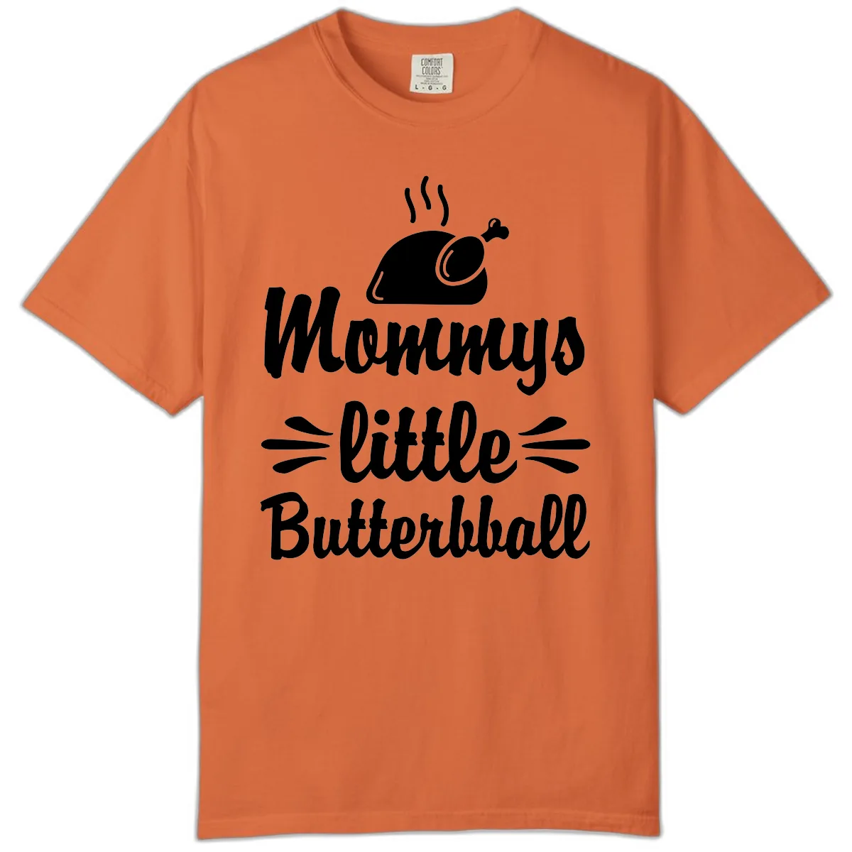 Mommys Little Butterball Thanksgiving Tee Comfort Color in Burnt Orange