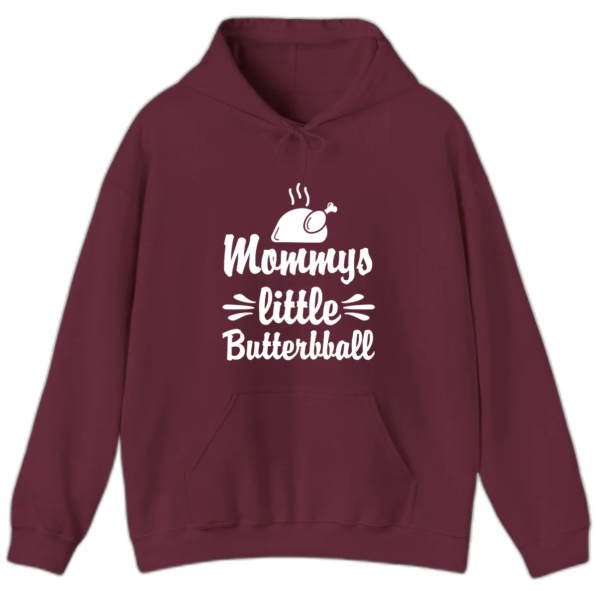 Mommys Little Butterball Thanksgiving Tee Hoodie in Maroon