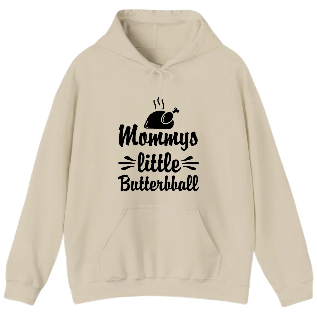Mommys Little Butterball Thanksgiving Tee Hoodie in Sand