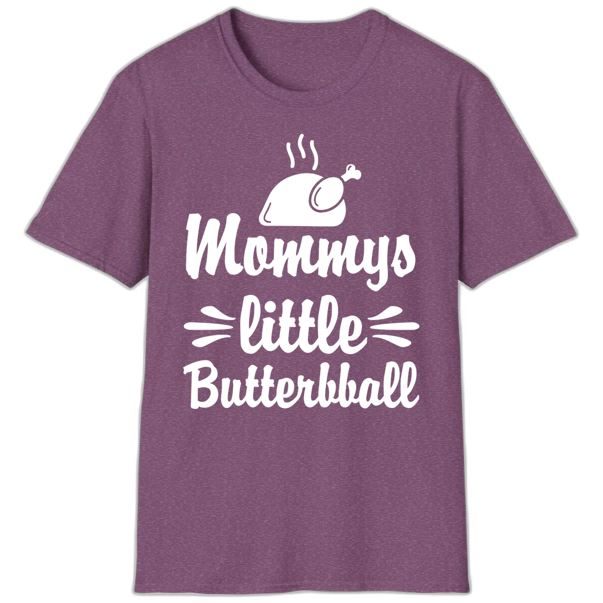 Mommys Little Butterball Thanksgiving Tee T-Shirt in Heather Maroon