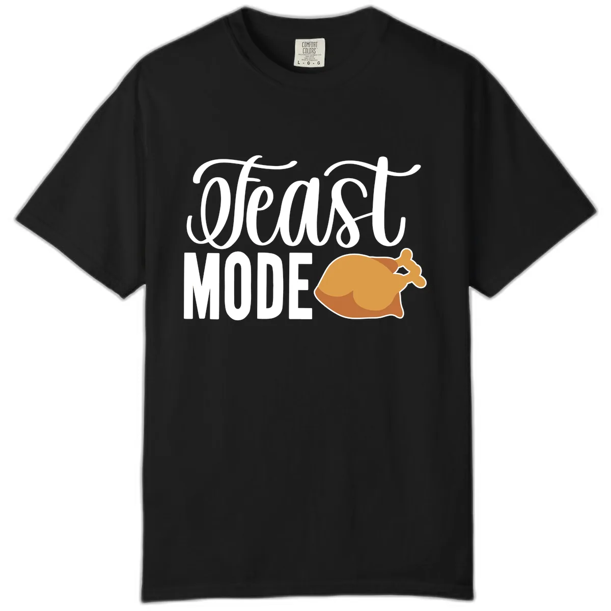 Feast Mode Turkey Illustration Comfort Color in Black