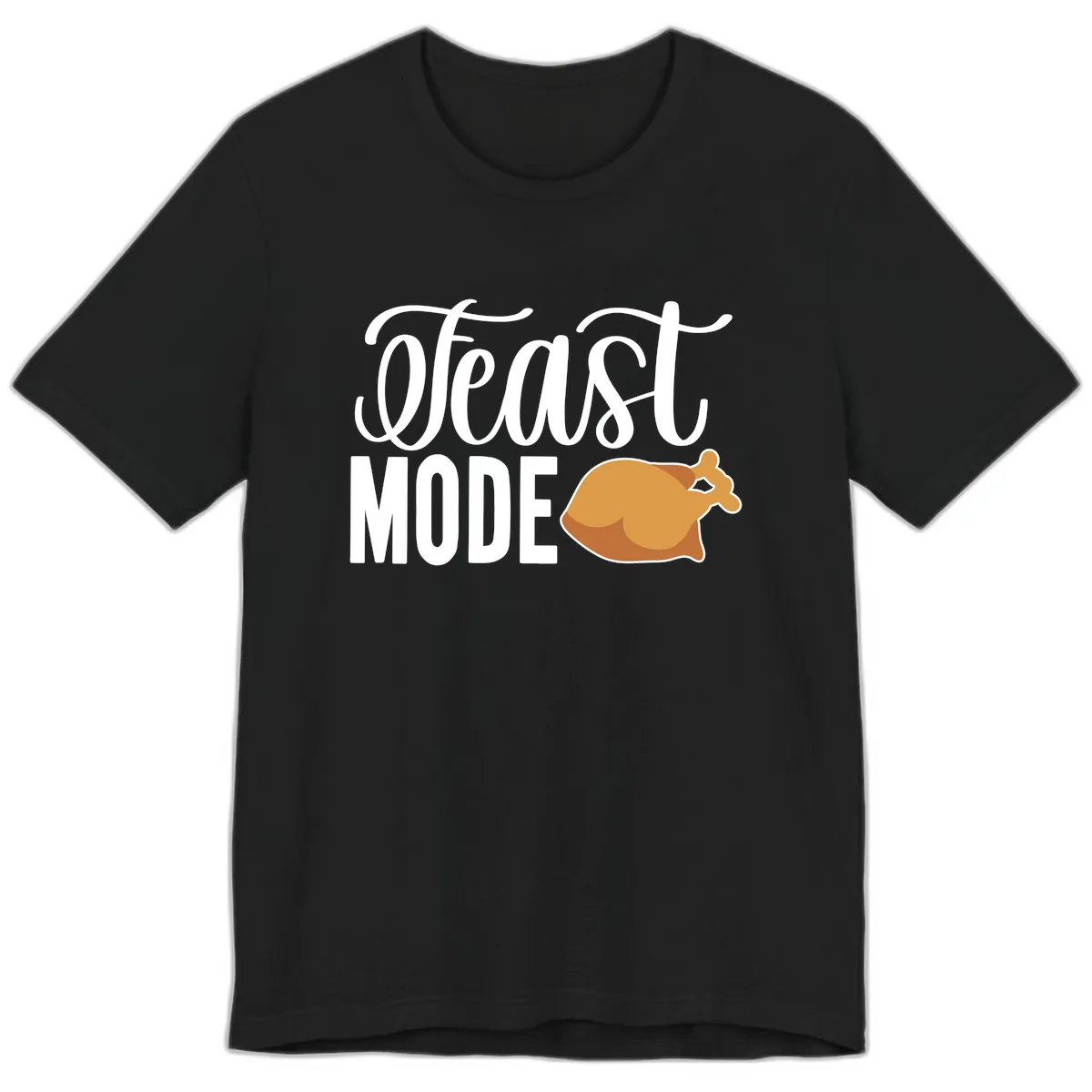 Feast Mode Turkey Illustration Premium T-Shirt in Black