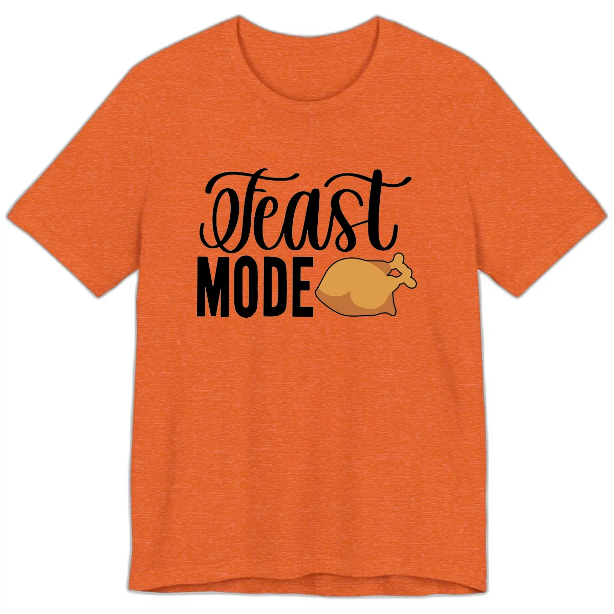 Feast Mode Turkey Illustration Premium T-Shirt in Heather Orange