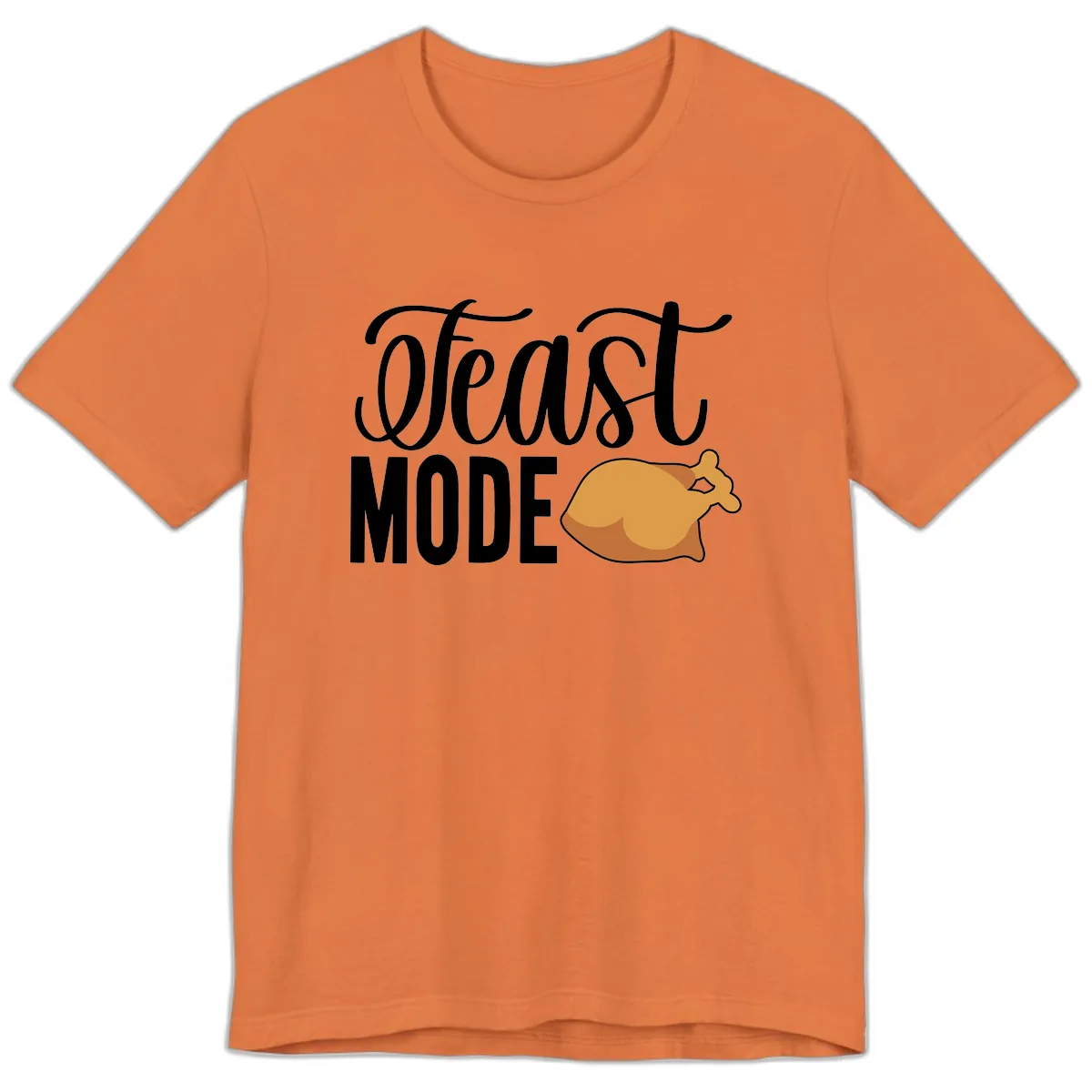 Feast Mode Turkey Illustration Premium T-Shirt in Burnt Orange