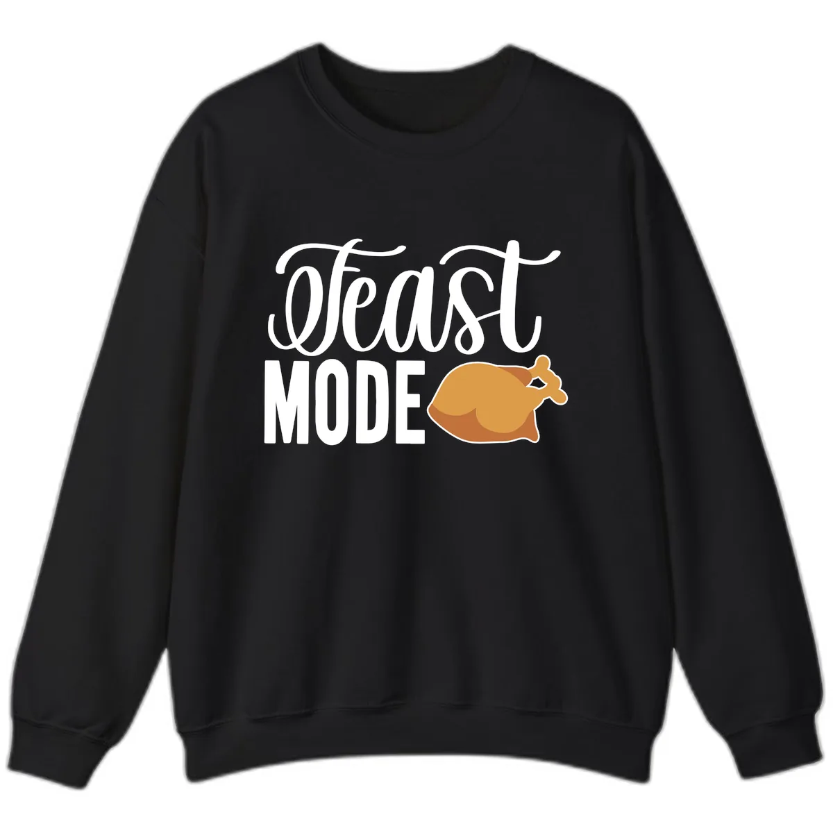 Feast Mode Turkey Illustration Sweatshirt in Black