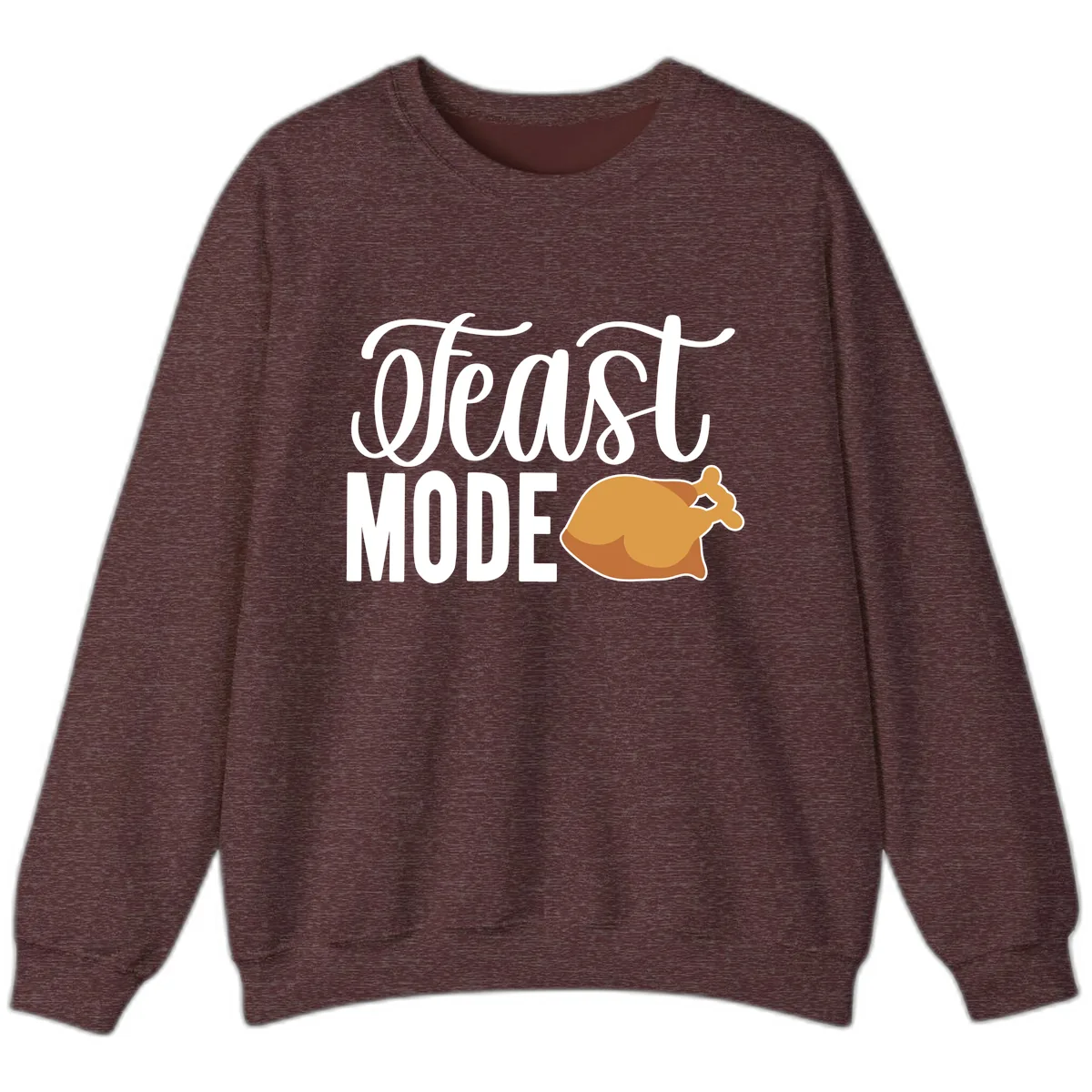 Feast Mode Turkey Illustration Sweatshirt in Heather Sport Dark Maroon