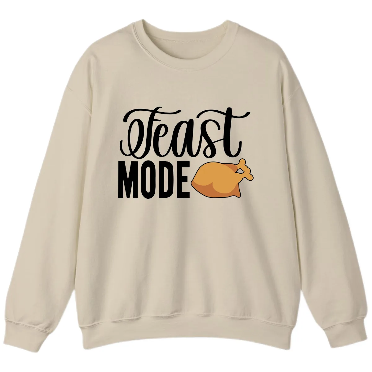 Feast Mode Turkey Illustration Sweatshirt in Sand