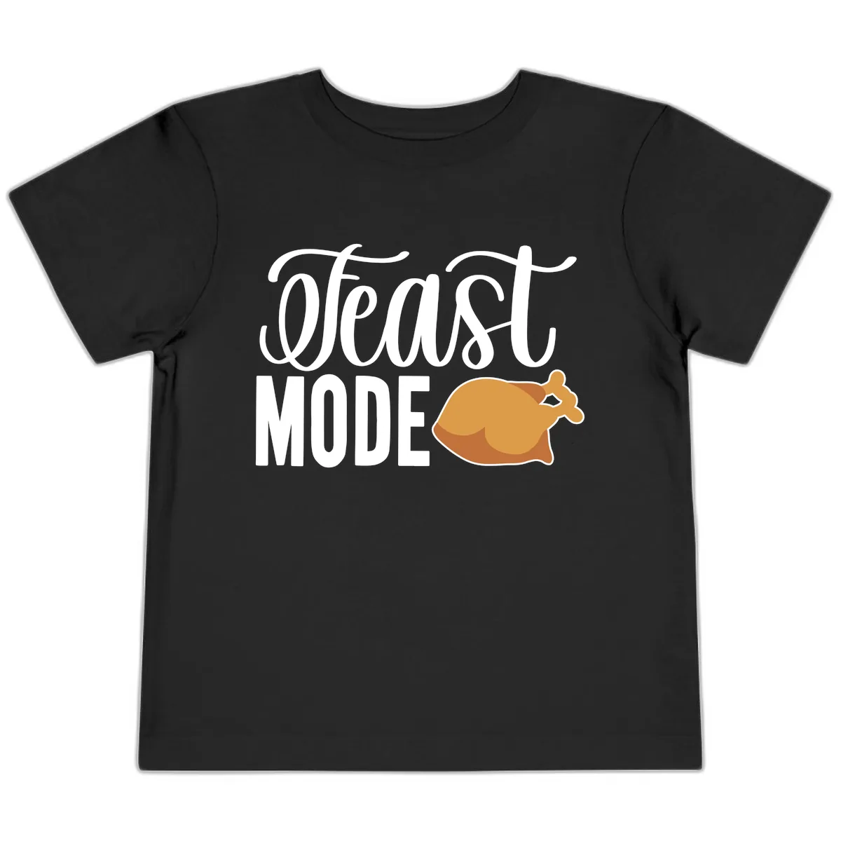Feast Mode Turkey Illustration Toddler T-Shirt in Black