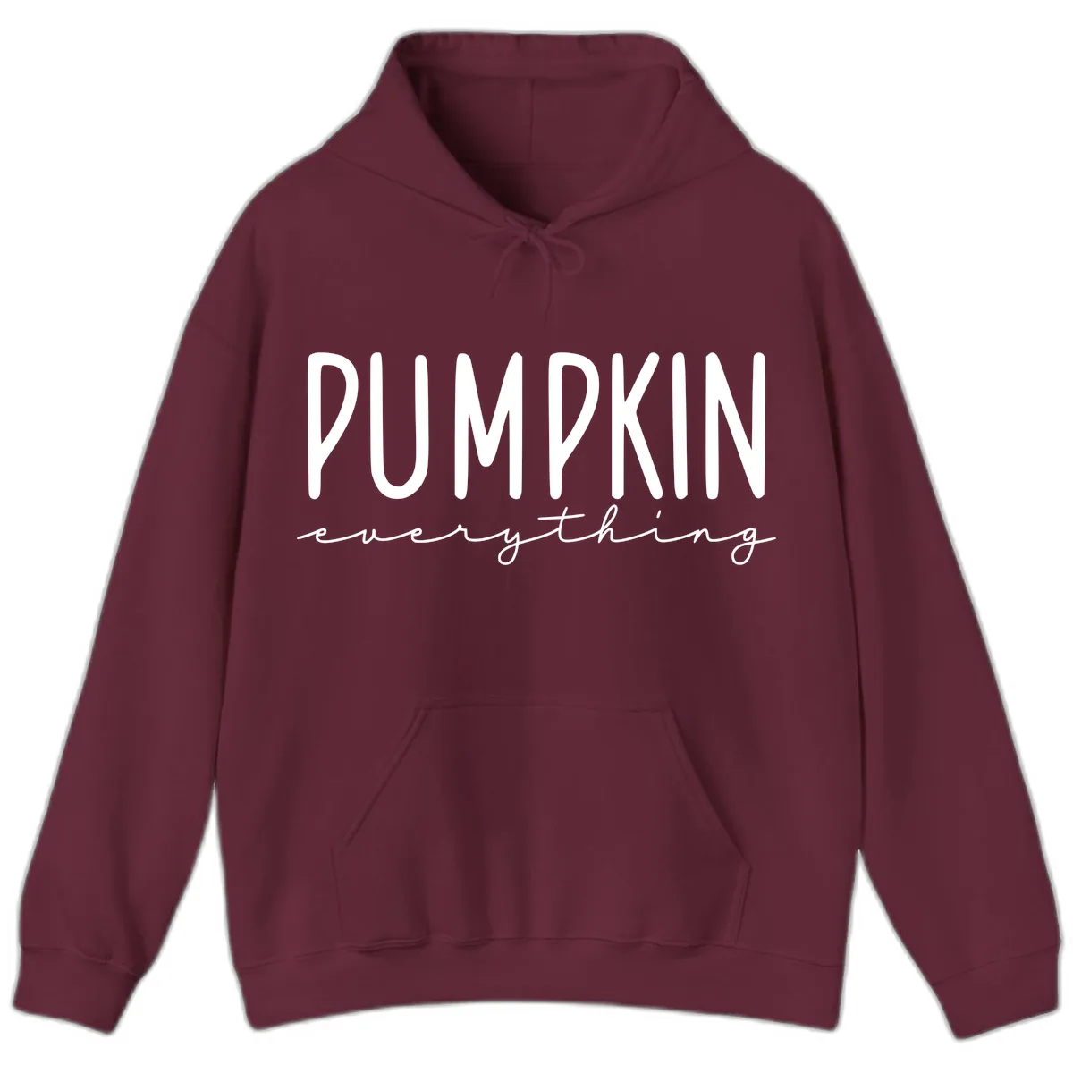 Pumpkin Everything Typography Design Hoodie in Maroon