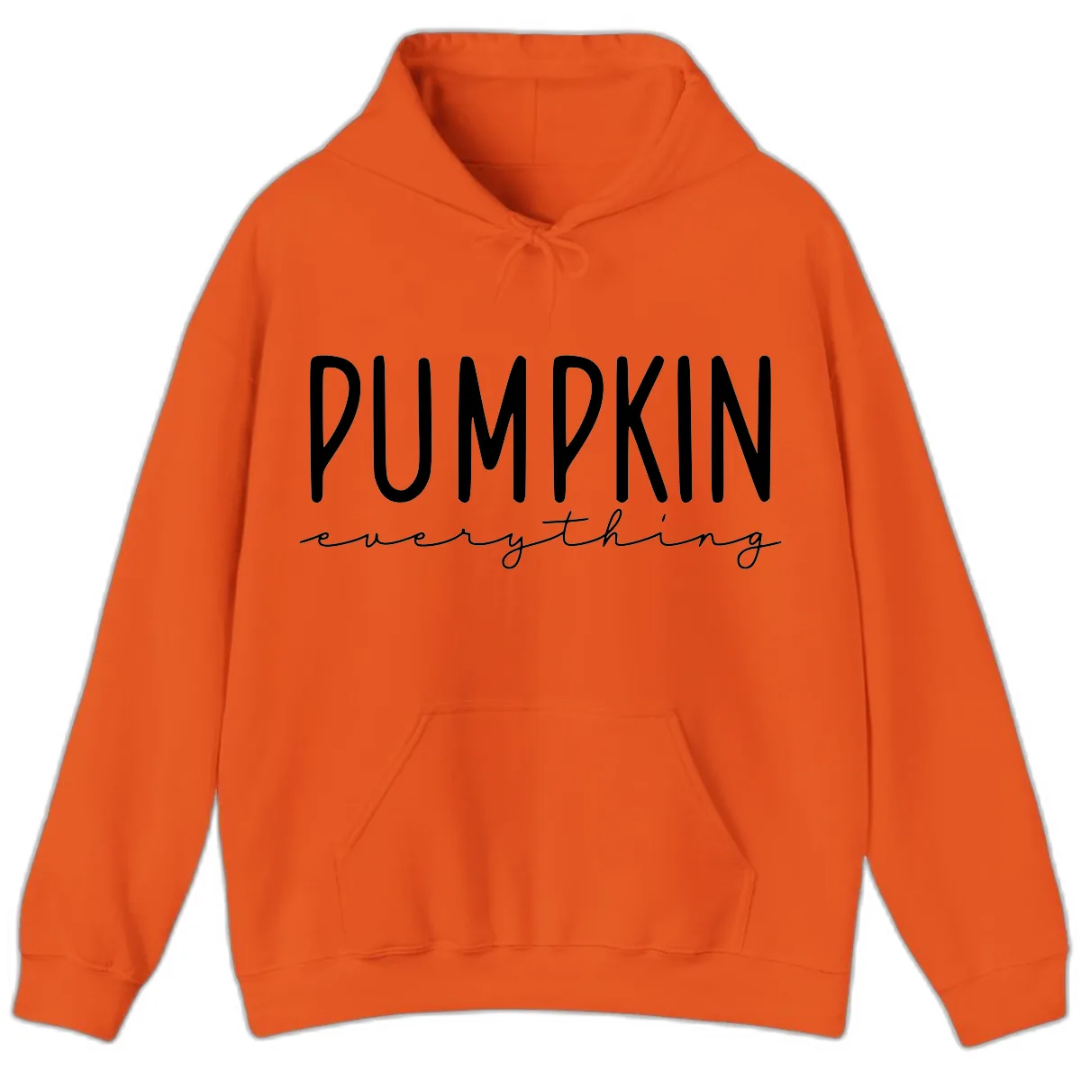 Pumpkin Everything Typography Design Hoodie in Orange