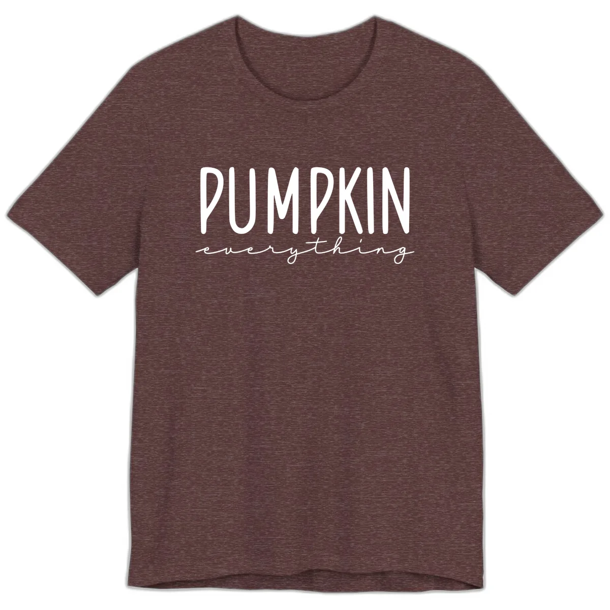 Pumpkin Everything Typography Design Premium T-Shirt in Heather Maroon