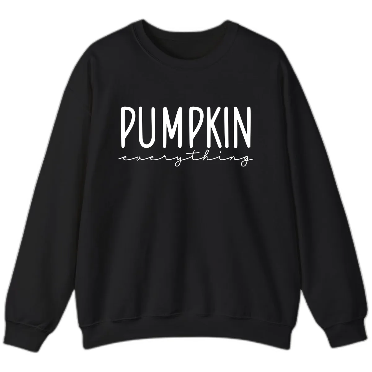Pumpkin Everything Typography Design Sweatshirt in Black