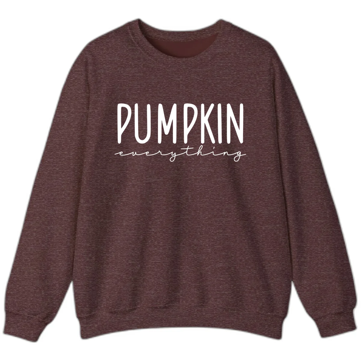 Pumpkin Everything Typography Design Sweatshirt in Heather Sport Dark Maroon