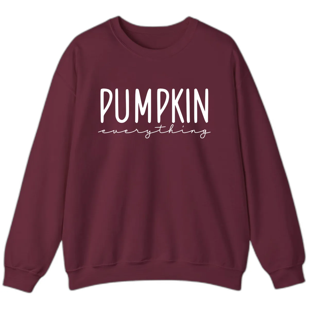 Pumpkin Everything Typography Design Sweatshirt in Maroon
