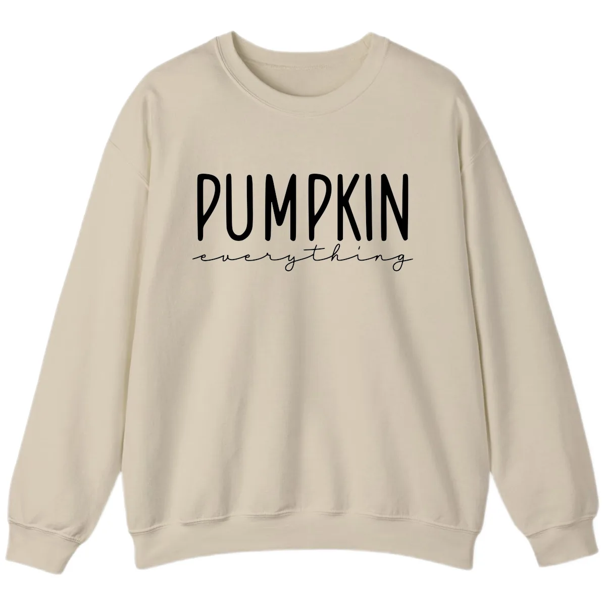 Pumpkin Everything Typography Design Sweatshirt in Sand