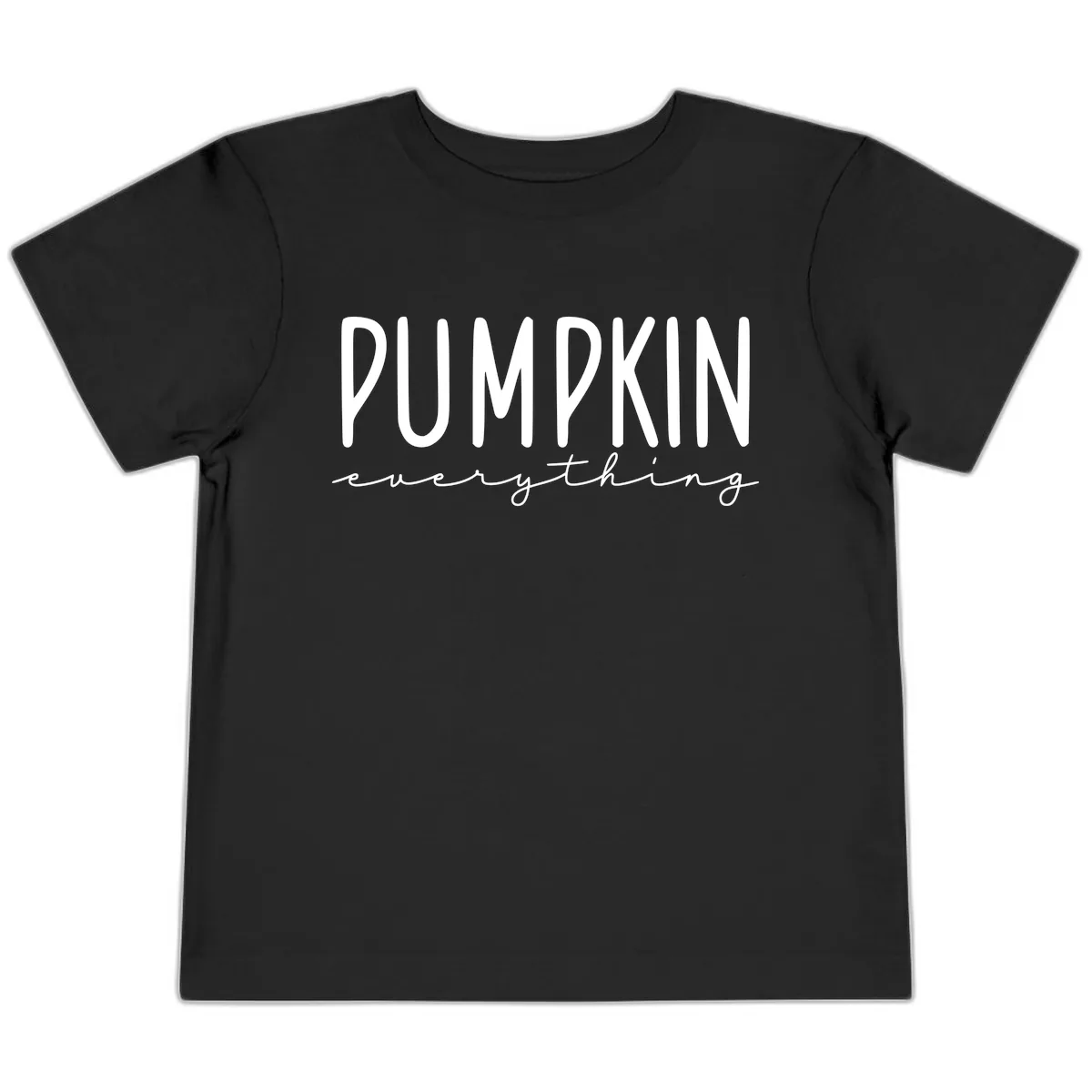 Pumpkin Everything Typography Design Toddler T-Shirt in Black