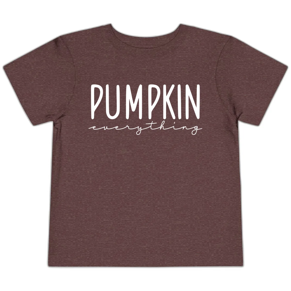 Pumpkin Everything Typography Design Toddler T-Shirt in Heather Maroon