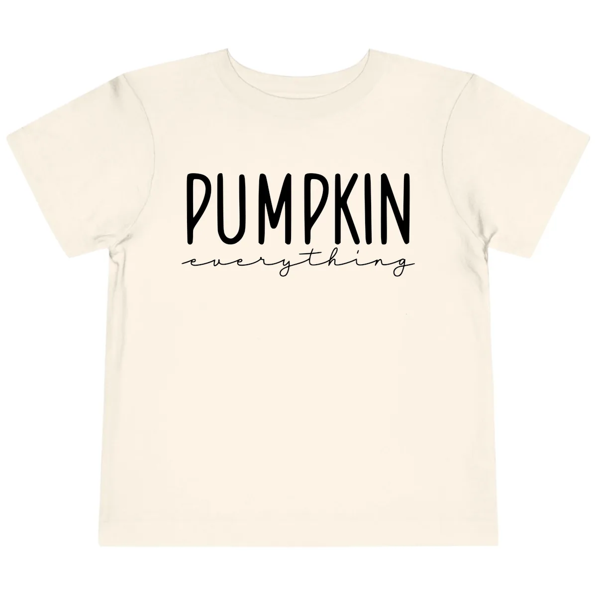 Pumpkin Everything Typography Design Toddler T-Shirt in Natural