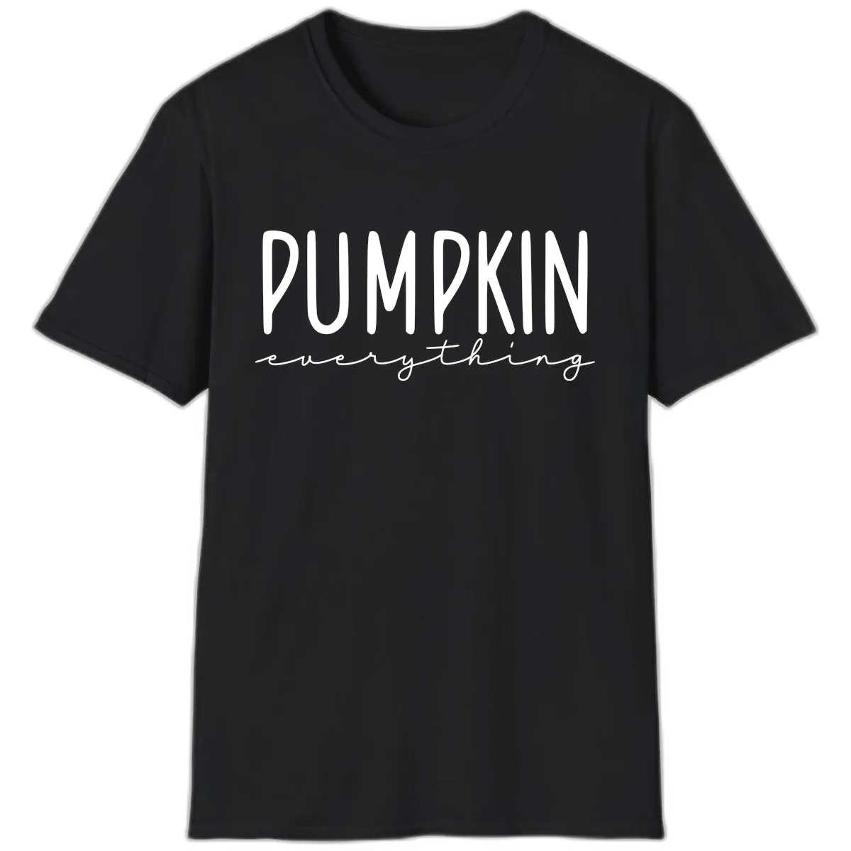 Pumpkin Everything Typography Design T-Shirt in Black