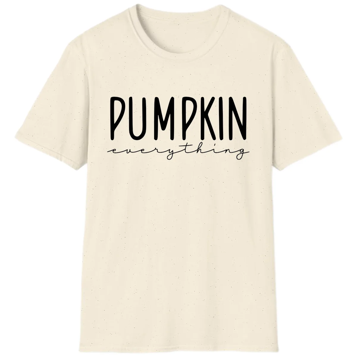 Pumpkin Everything Typography Design T-Shirt in Natural