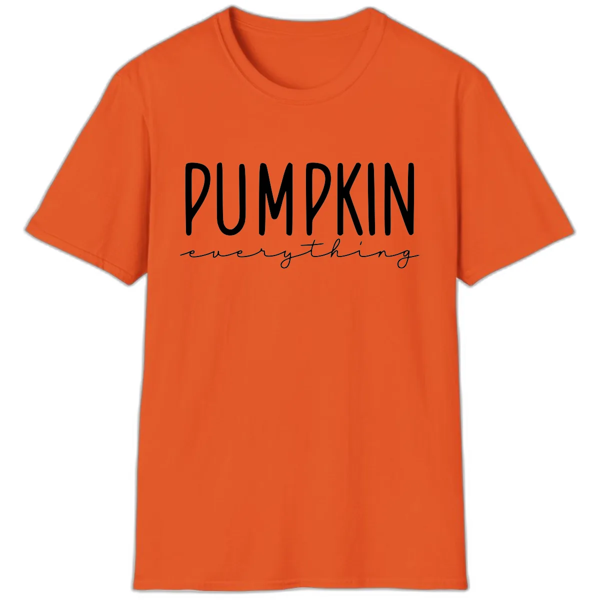 Pumpkin Everything Typography Design T-Shirt in Orange