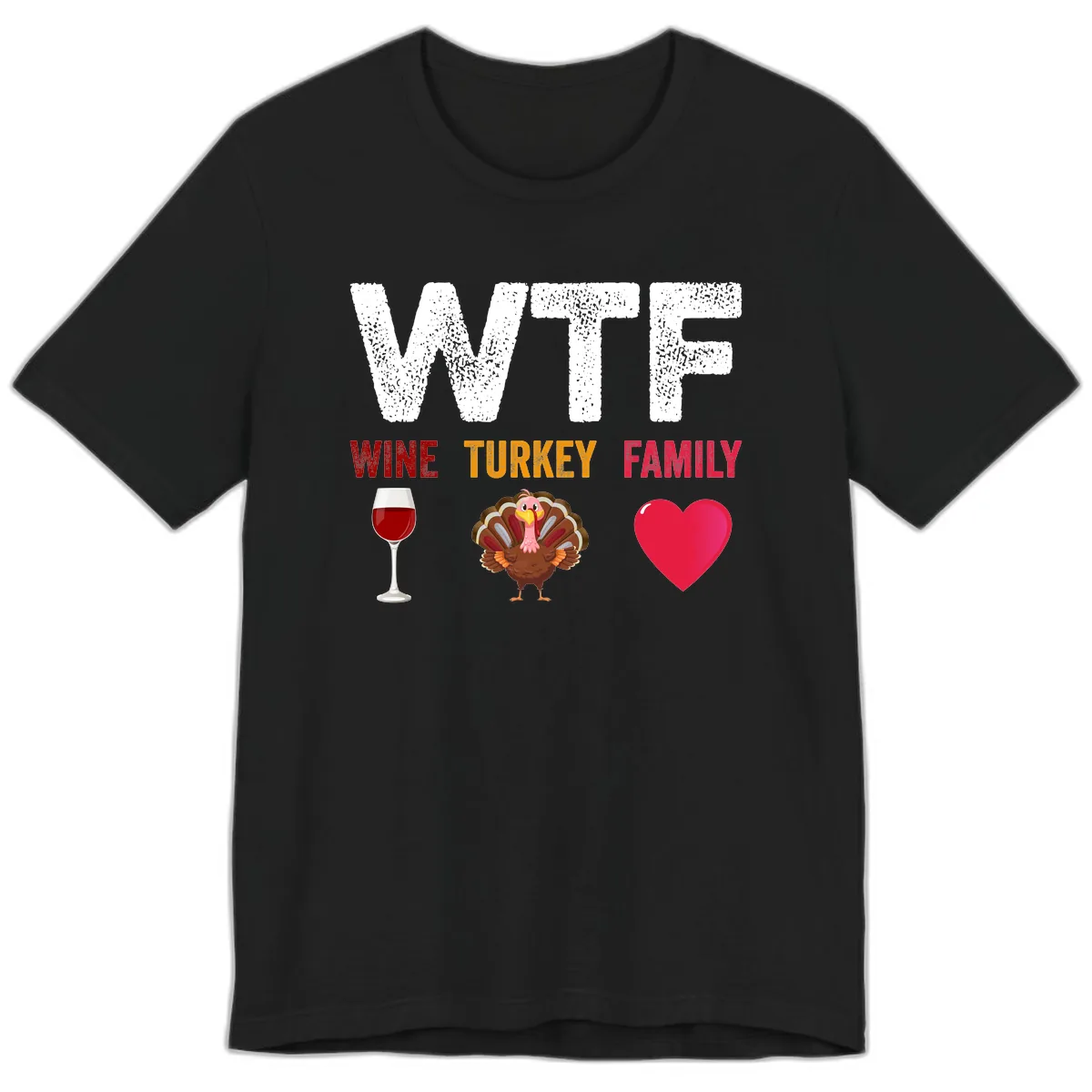 Wine Turkey Family Thanksgiving Shirt Premium T-Shirt in Black