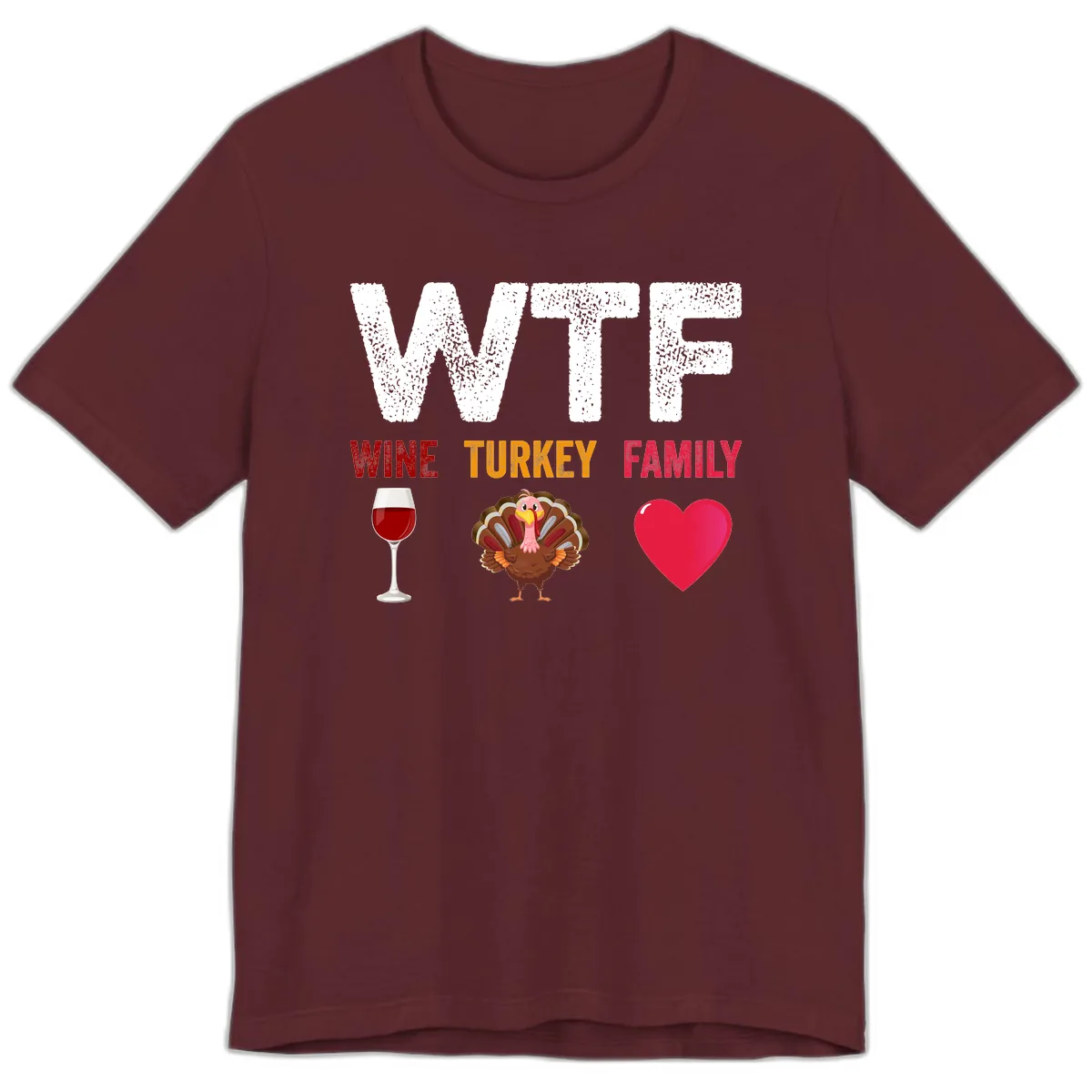 Wine Turkey Family Thanksgiving Shirt Premium T-Shirt in Maroon